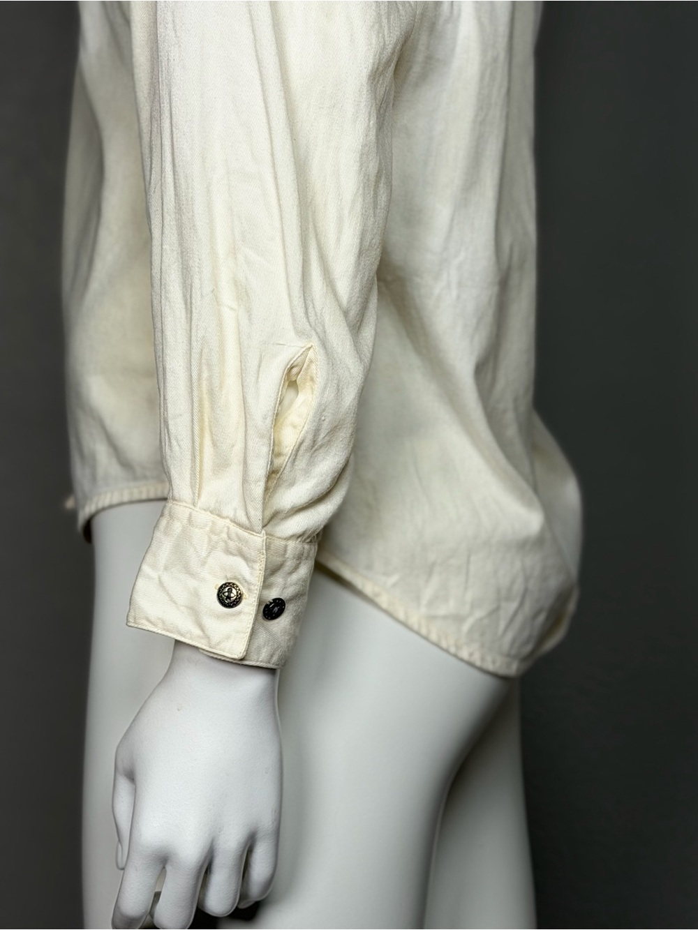 Vintage Wrangler Western Wear Embroidered Southwestern Button Down Ivory Medium - Picture 8 of 14